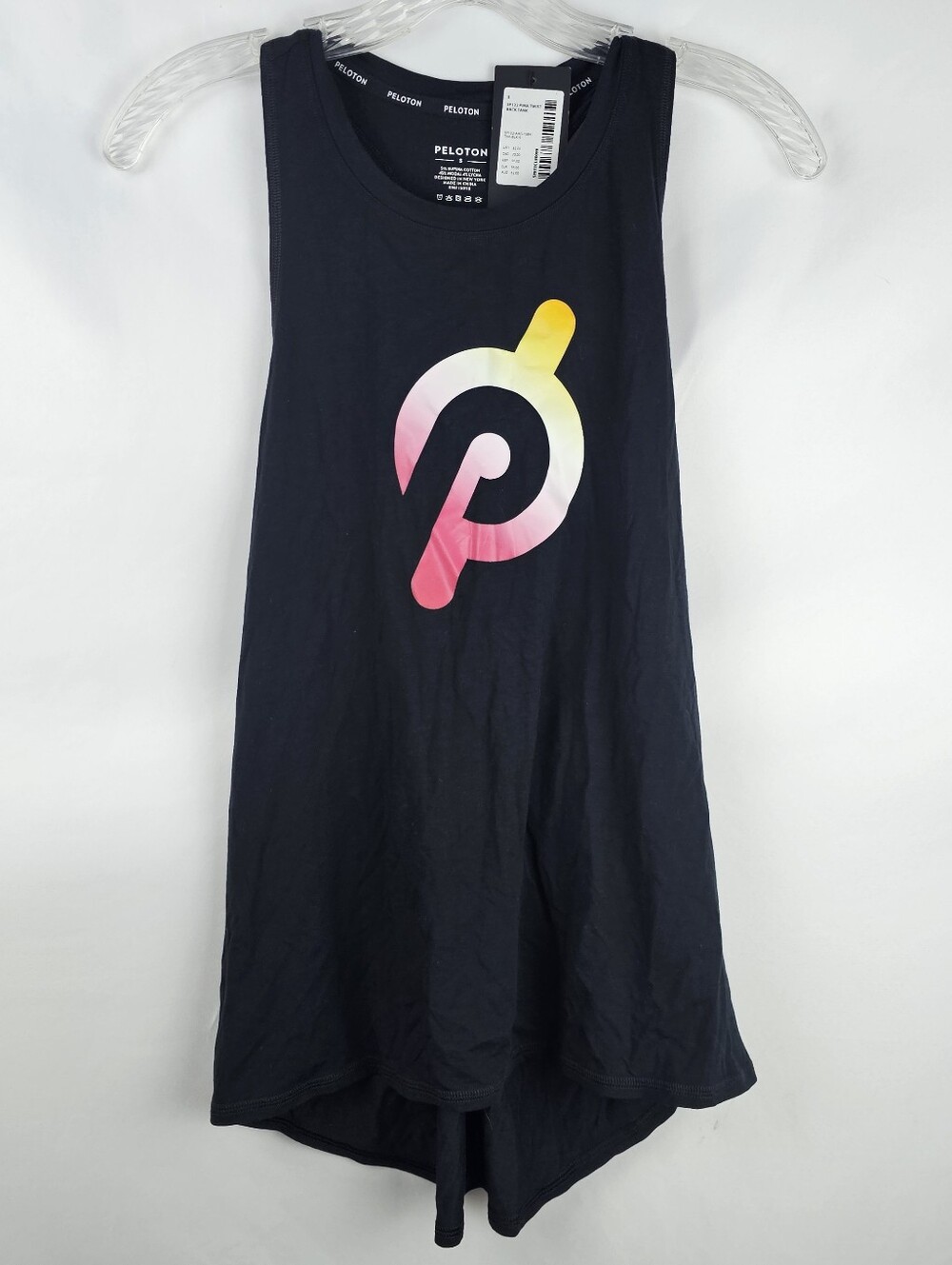 NWT Peloton Logo Black Tank Top Women's Sm Activewear Bike Athleisure